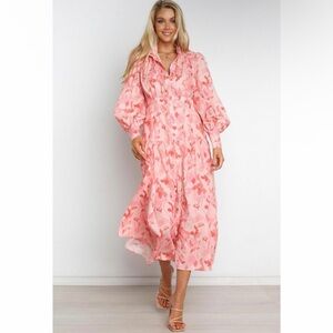 Petal + Pup Pink Long Sleeve Floral Dress Sz 0